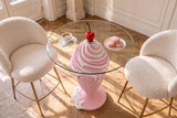 Bistrotisch SOFT POP 75cm pastellrosa mit magnetischer abnehmbarer Kirsche SWEET SOCIETY hauseigenes Design