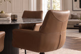 Swivel chair SIGNATURE 360° rotatable w/ armrests spring core leather cognac brown