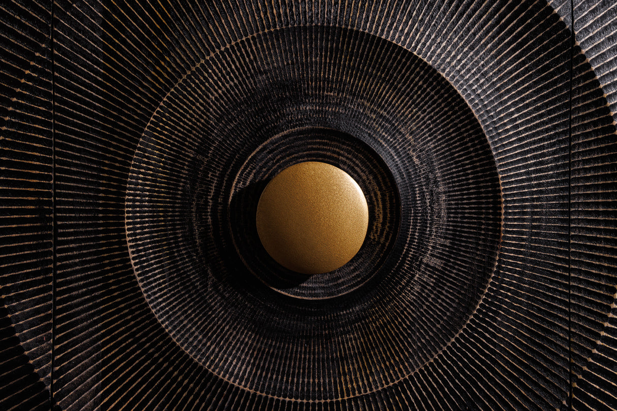 Sideboard GOLDEN SUNSET 140cm 3D Mangoholz schwarz