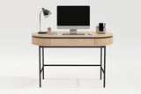 Office desk ATELIER 120cm natural oak wood look w/ black metal frame