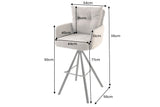 Barhocker BIG GEORGE mit Armlehnen Flachgewebe Samt anthrazit drehbar