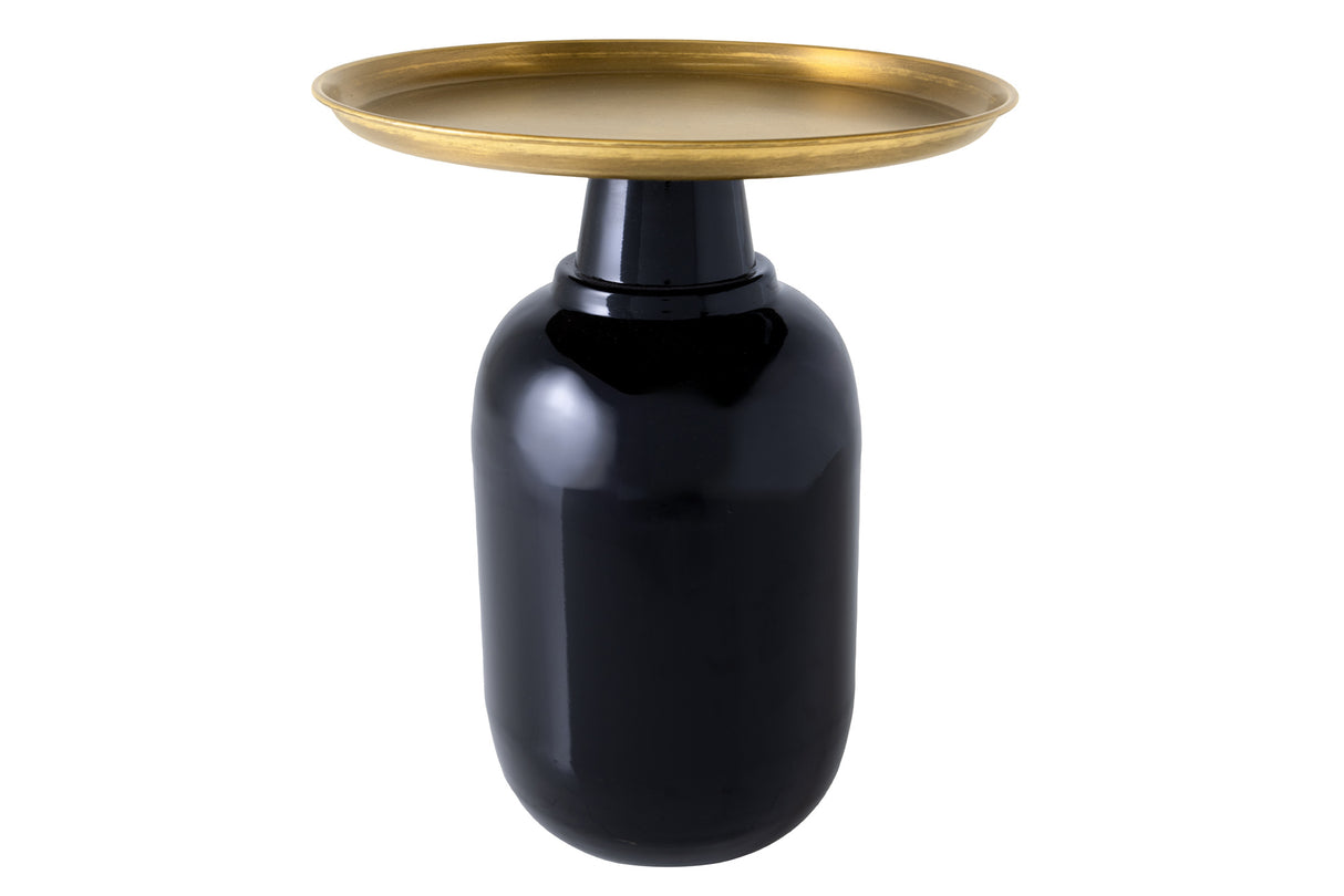 Side table ELEGANCIA 50cm black with golden top