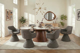 Swivel chair AMBIENTO 180° auto-return w/ armrests brown