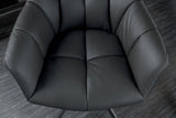 Swivel chair PAPILLON rotatable 180° with armrests leather black