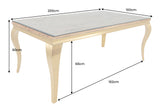 Dining table MODERN BAROCK BARRACUDA 200cm gold incl. glass top w/o teak top