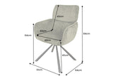Swivel chair UNIQUE 180° w/ armrests chenille fabric green and black legs