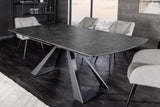 Dining table CONCORD 180-230cm extendable marble look graphite ceramic tempered glass