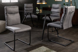 Cantilever chair COMFORT flat woven fabric grey