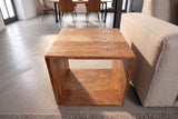 Side table MAKASSAR 45cm w/ open storage compartment mango wood natural
