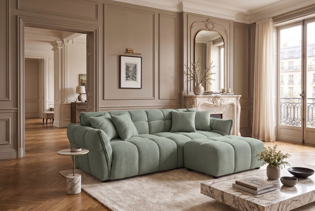 Sofa CLOUD 260cm 3-seater XXL bouclé sage