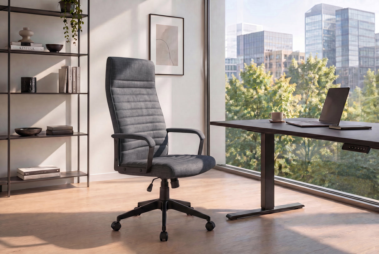 Bürostuhl LAZIO 49-59cm mit Wippfunktion Samtbezug Vogue Velours Anthrazit