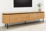 TV-Board ATELIER 200cm natural oak wood look w/ black legs