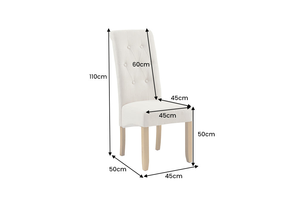 Chair CASA w/ neck roll flat woven fabric beige