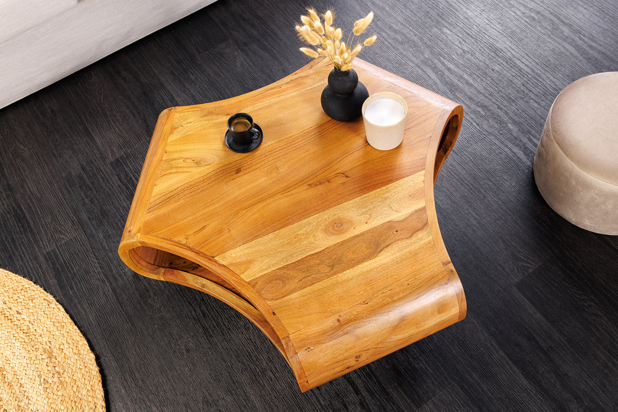 Coffee table ORGANIC LIVING 90cm acacia wood brown honey finish
