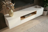TV-Wand LOFT 150 cm hängend weiß natur