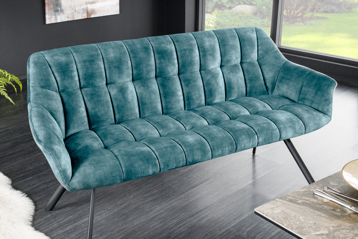 Bench PAPILLON 165cm velvet teal