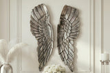 Wall decoration FALLEN ANGEL 65cm antique silver bronze