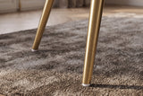 Chair MIA CASA brushed metal legs cord beige champagne gold