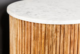 Sideboard TRES CHIC 105cm Mangoholz natur mit weißer Marmorplatte und goldenen Griffen