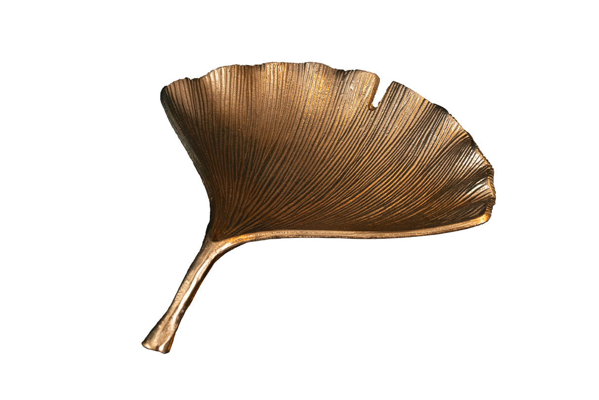 Decoration bowl GINKGO 33cm gold