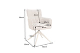 Drehstuhl LUGANO 360° Auto-Return-Funktion mit Armlehnen 150 Kg Belastbarkeit Chenille-Tweed taupe
