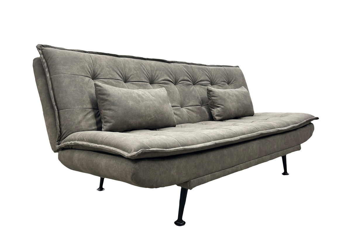 Sofa bed JAZZ 195cm 3-seater microfibre taupe
