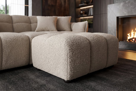 Hocker CLOUD 100cm Bouclé Champagner-Greige