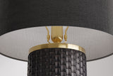 Tischleuchte ELEGANCIA 70cm schwarz Lampenschirm Keramik schwarz golden