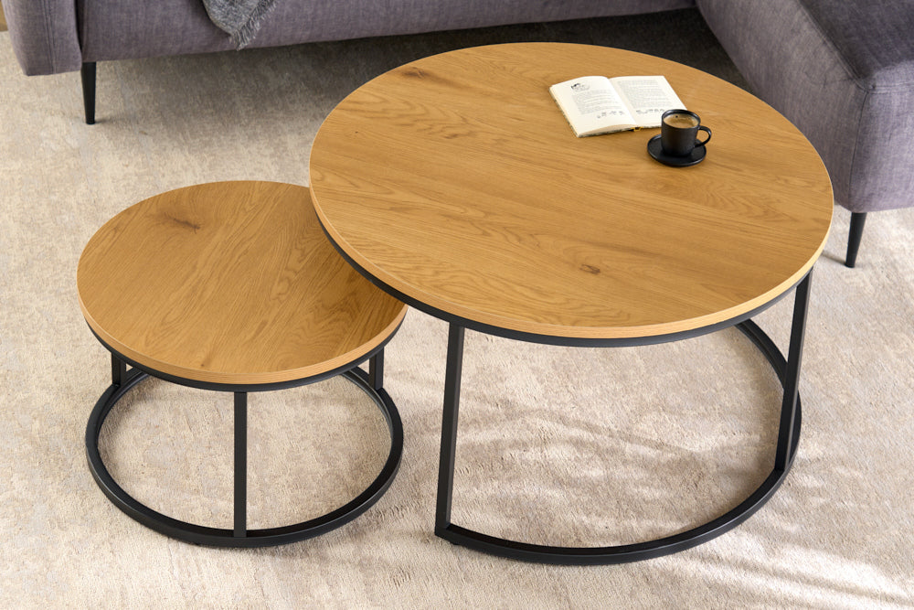 Coffee table ELEGANCE 80cm set of 2 wild oak look
