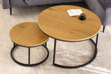 Coffee table ELEGANCE 80cm set of 2 wild oak look