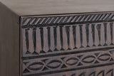 Highboard TRIBAL 120cm 3D Antik-Look Mangoholz dunkelbraun