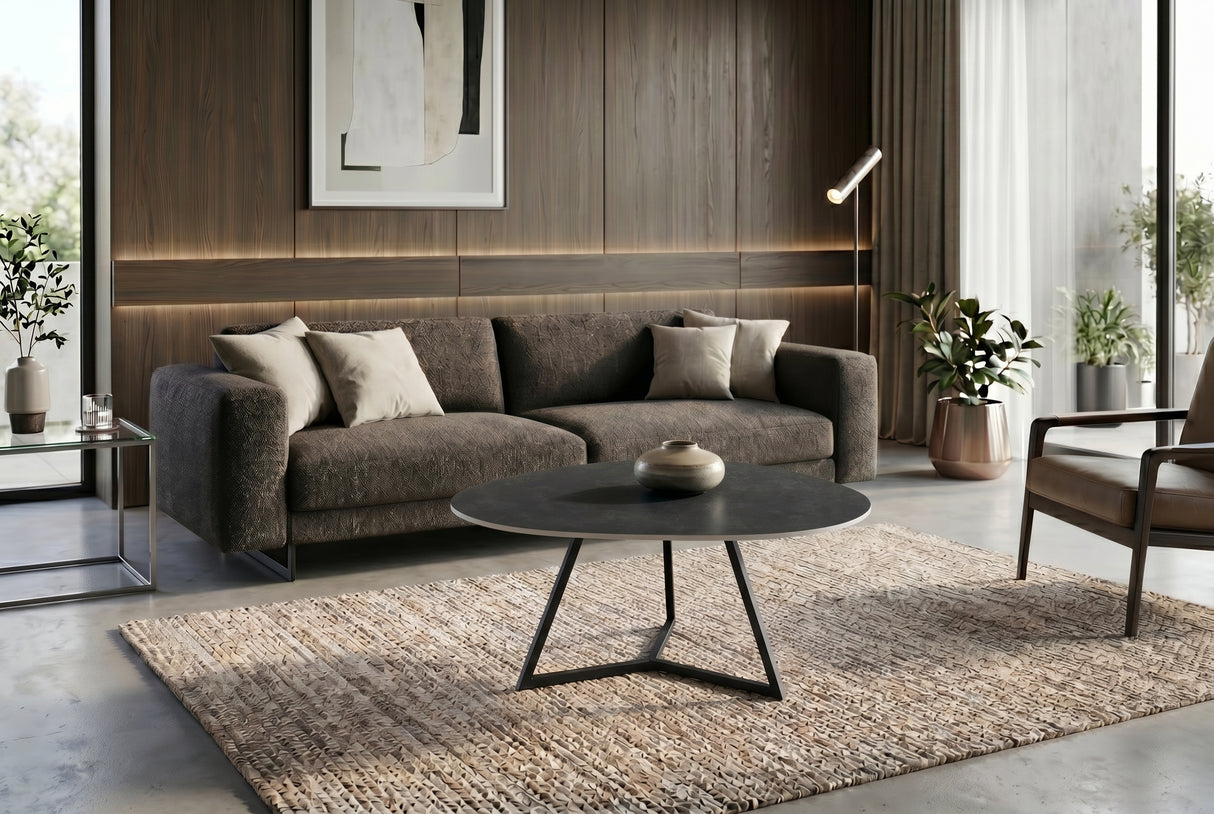 Coffee table MARVELOUS 90cm ceramic grey