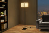 Floor lamp COLLEEN 160cm metal black w/ white lampshade
