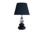 Tischlampe STONES OF ZEN 45cm m. verstellbarem Lampenschirm schwarz silber