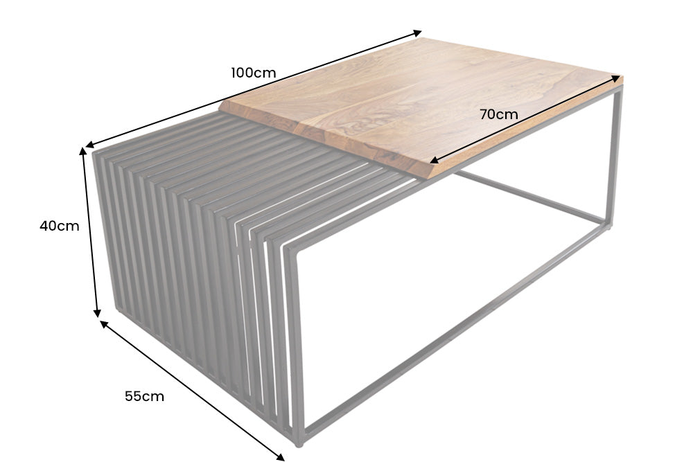 Coffee table ARCHITECTURE 100cm sheesham wood