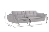 Schlafsofa BOUTIQUE 215cm 3-Sitzer Samt Dunkelgrau