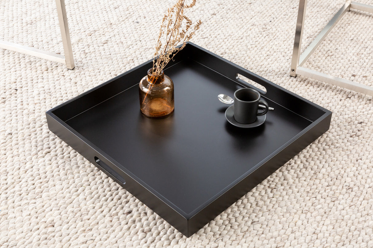 Side table ELEMENTS set of 2 with removable trays black