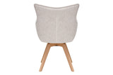 Drehstuhl VOGUE 360° drehbar Strukturstoff beige mit Eichengestell natur