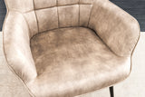 Armchair SCANDINAVIA with armrests velvet champagne