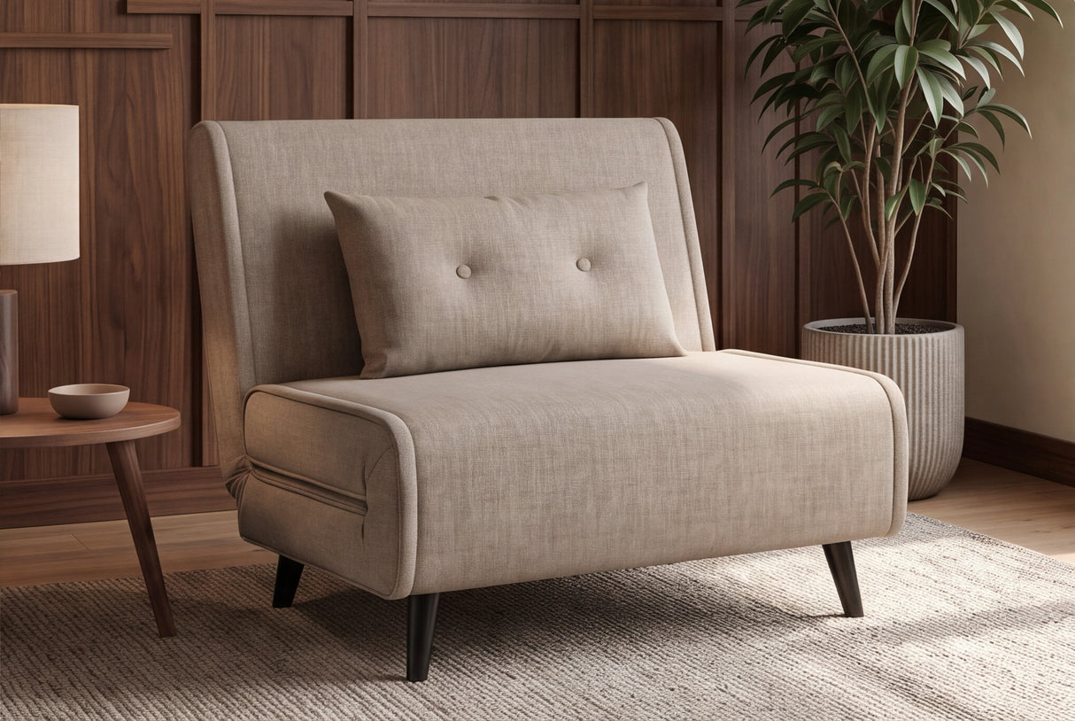 Sleeping chair SMART MULTIFUNCTION 100cm velvet champagne