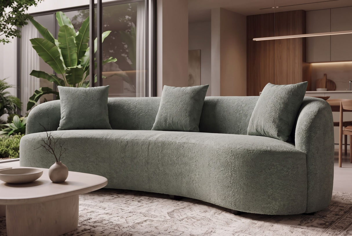 Sofa ATELIER 230cm 3-Sitzer Bouclé Salbei