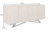 Sideboard METROPOLITAN 170cm 3D Mangoholz weiß gekälkt