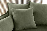 Sofa HEAVEN 200cm 3-Sitzer Federkern abnehmbarer Bezug Cord grün