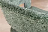 Chair BOUTIQUE green textured fabric w/ champagne golden legs