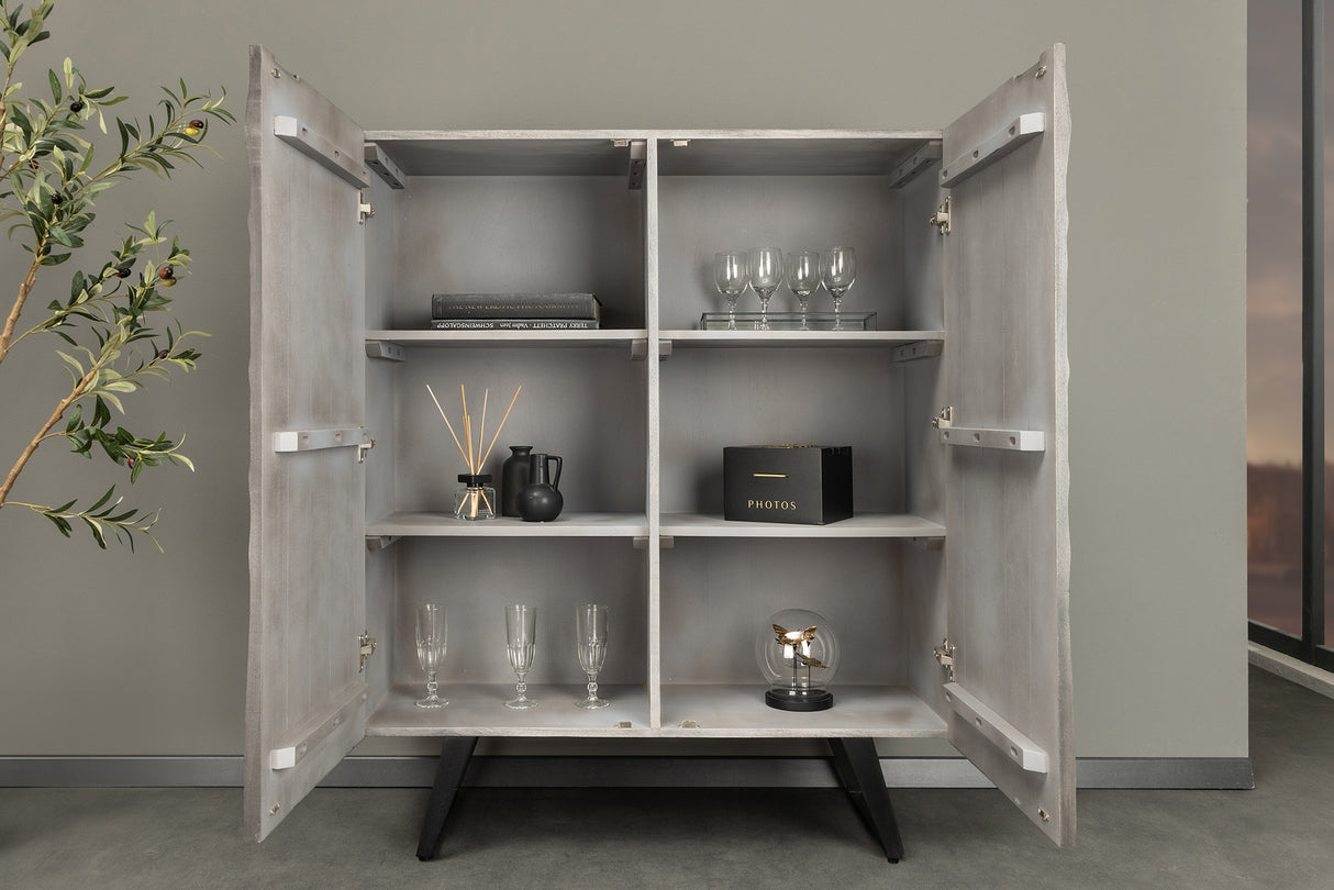 Highboard HURRICANE 120cm 3D acacia wood grey