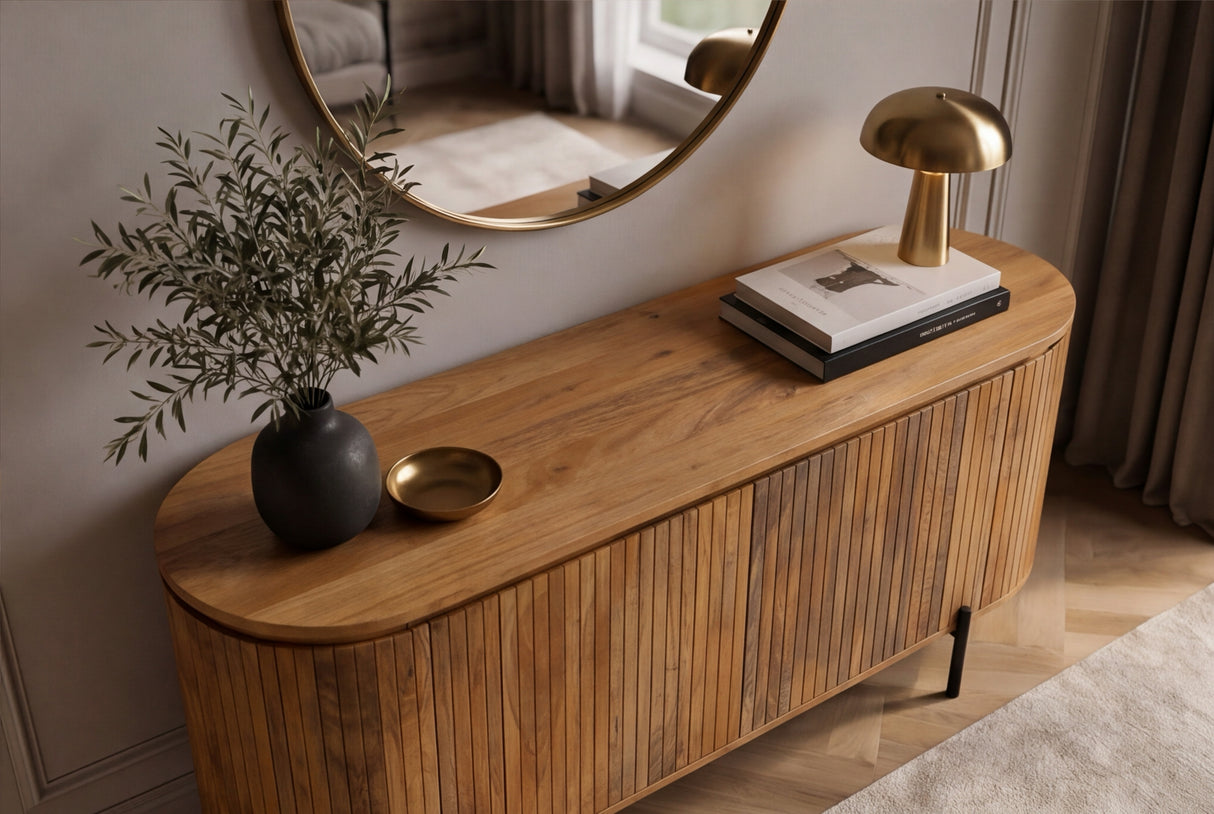 Sideboard GATSBY 160cm retro style mango wood natural