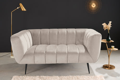 Sofa NOBLESSE 165cm 2-Sitzer Struktursamt champagner