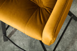 Bar chair LOFT with armrests velvet mustard yellow