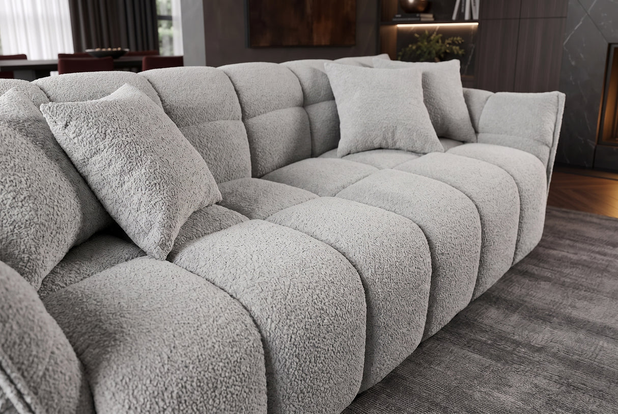 Sofa CLOUD 260cm 3-seater XXL bouclé grey