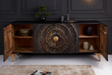 Sideboard GOLDEN SUNSET 180cm 3D mango schwarz